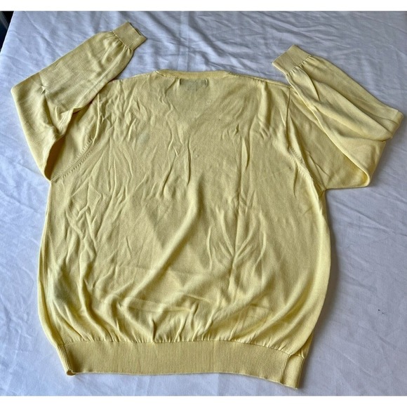 Vintage Oxford Golf Men's Sweater Long Sleeve Yellow Front Crest Size Large - Picture 3 of 6